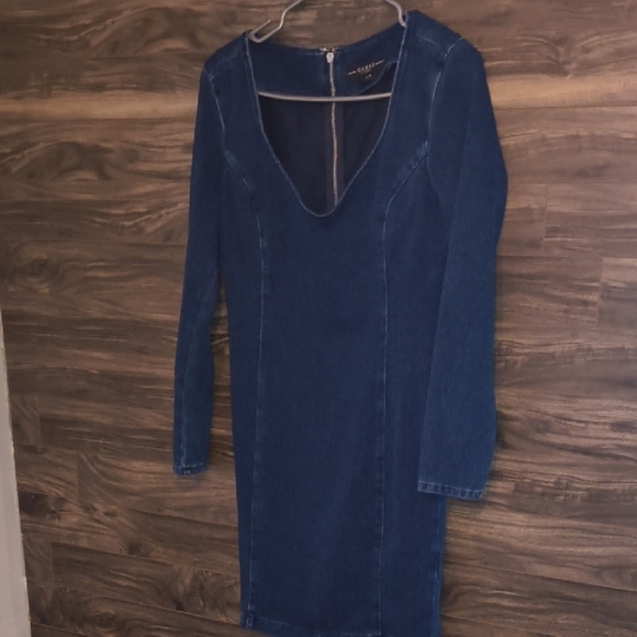 Guess Dresses & Skirts - GUESS Denim Long Sleeve Bodycon Dress - Dark Wash - Size Large